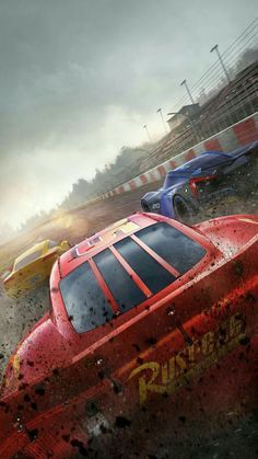 the cars are racing in an extreme race