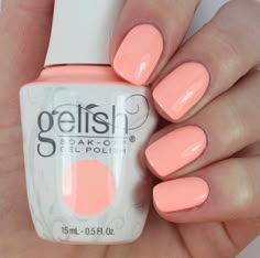 All about the pout - selfie collection Gellish Nails, Gelish Nail Colours, Peach Nails, Gelish Nails, Shellac Nails, Pink Nail, Nail Polish Colors, Perfect Nails, Holiday Nails