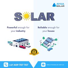 an advertisement for solar energy company, with the words'solar'in front of it