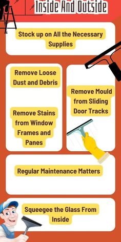 a poster with instructions on how to use window cleaners in the home and office