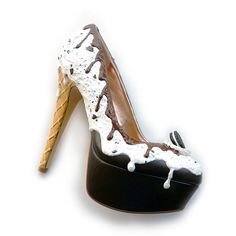 Cookies and Cream Ice Cream Heels - Shoe Bakery Ice Cream Shoes, Cookies And Cream Ice Cream, Cream Heels, Cream Ice Cream, Fantastic Shoes, Cream Shoes, Classic Cookies, Chocolate Syrup, Milkshakes