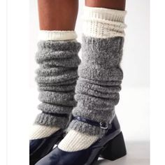 Nwt Free People Ballet School Leg Warmers Ballet Flats With Leg Warmers, Sneakers With Leg Warmers, Singles Costume, Crochet Legwarmers, Ankle Warmers, Gray Leg Warmers, Boots With Leg Warmers, Gold Socks, Free People Boots