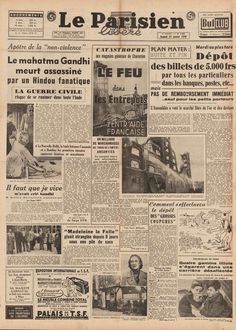 the front page of an old french newspaper