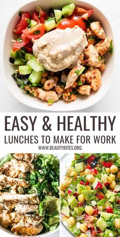 easy and healthy lunches to make for work with the help of your family, including salads