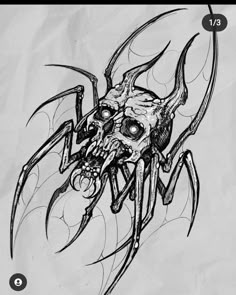 a drawing of a spider on paper