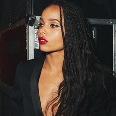 :/ Ulla Morozova, Fly Eyes, Zoe Kravitz Braids, Zoe Kravitz Style, Zoe Isabella Kravitz, Hair Colorful, Zoë Kravitz, Cat Eyeliner, Band Rock