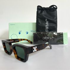 Brand New, 100% Authentic!!! Off-White “Virgil” Sunglasses Frame: Acetate Frame Color: Havana Lenses: Green (Logo Engraved) White Arrow Logo On Temple Arms Size: 50-22-145mm Packaging: Original Packaging Included (Gift Box, Case, Cleaning Cloth). Unisex Sunglasses Off White Virgil, Black Sunglasses Square, Arrow Logo, Tortoise Color, White Sunglasses, White Accessories, Sunglasses Frame, Green Logo, Shield Sunglasses