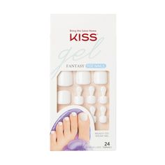 KISS Gel Fantasy Ready-To-Wear Fake Toenails feature the latest hot designs in the most fashionable colors! Hands down, these DIY fake toenails are the chicest styles in town, with an ultra-smooth finish that has an amazing gel effect. False nails in the chicest color and design mixes are ready-to-wear, durable, flexible, and so easy to apply! Application takes only minutes - simply secure them on with the nail glue that comes with the kit. Pedicure En Gel, Clean Toenails, Press On Toenails, Fake Toenails, Diy Pedicure, Kiss Products, Gel Pedicure, Pink Gel Nails, Manicure Gel