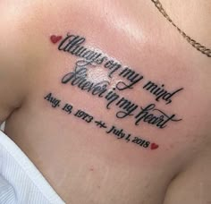 𝐈𝐍𝐒𝐓𝐀𝐆𝐑𝐀𝐌: @𝐋𝐄𝐘𝐀𝐇𝐇.𝐍𝐈𝐌𝐌 Chest Rip Tattoos, Memorial Chest Tattoo Female, Long Live My Grandma Tattoos, Chest Memorial Tattoos For Women, Unique Memorial Tattoos For Boyfriend, Back Memorial Tattoo, Memorial Tattoo For Boyfriend, Tattoo Ideas Female For Grandma, Words Of Encouragement Tattoos