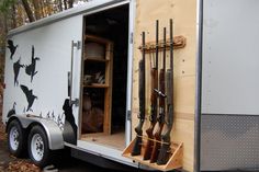 Pictures of the ultimate goose hunting trailer I purchased from you guys last winter | trailersuperstore.com Hunting Clothes Storage, Hunting Diy, Deer Hunting Tips, Enclosed Trailer, Hunting Pictures