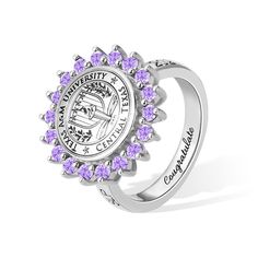 Design for You - A customized signet ring that can be engraved with the family crest, school badge, college logo, or any other meaningful image you like.Exquisite Artwork - Create your own family crest, school crest ring, and make yourself a unique piece of jewelry. Creating one-of-a-kind jewelry is a more novel way to commemorate our favorite and endearing moments and be able to be with them forever.Awesome Gift - It will be a unique gift that will add meaning to your precious days such as grad Adjustable Silver Rings For Commemoration, Adjustable Commemorative Jewelry, Silver Engraved Ring With Halo Setting As Gift, Adjustable Halo Setting Ring As Gift, Adjustable Cluster Ring As Gift, Engraved Necklace Mothers, Custom Signet Ring, Lucky Charm Necklace, Promise Rings For Couples