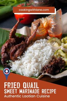 "I stumbled upon this amazing blog post that introduced me to the mouthwatering world of Laotian cuisine! The author shares their secret recipe for perfectly fried quail, marinated in a burst of flavors that will leave you craving for more. And the best part? It's surprisingly easy to make! Trust me, it pairs perfectly with a bowl of rice and will transport your taste buds to Southeast Asia. Don't miss out on this delicious experience, give it a try and thank me later!" Asian Chicken Breast Recipes, Grilled Quail, Eggplant Side Dishes, Curry Side Dishes, Fried Quail