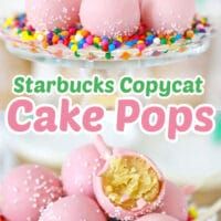 the cover of starbucks's copycat cake pops, with pink frosting and sprinkles