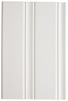 the back side of a white paneled wall with two vertical panels on each side