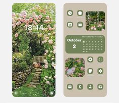 an image of a calendar with flowers on the front and back cover, along with other images