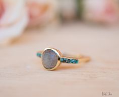 Labradorite & Mosaic Turquoise Square Ring *18k Gold Plated Ring * Statement Ring *Gemstone Ring *Bridal Ring *Organic Ring *Natural *BJR163 Gold Topaz Ring, Magical Abilities, Mixed Metal Rings, Psychic Powers, Organic Rings, Square Ring, Rose Quartz Ring, Square Rings, Labradorite Ring