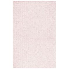 a pink and white rug on a white background