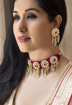 Choker Diy, Diy Choker Necklace, Kundan Jewellery Bridal, Choker Designs, Kundan Jewelry, Indian Jewellery Design Earrings