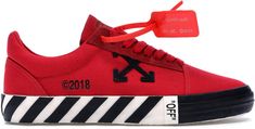 Off-White Off White Vulc Low Red Off White Sneakers, Hype Beast, Nike Shoes Girls, Jordan Shoes Retro, Off White Shoes, Shoes Retro, Outfits Hombre, Girly Shoes, Red Sneakers