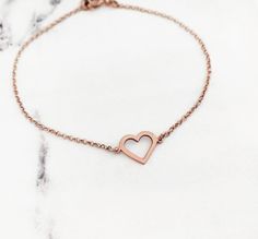 14K 9K Gold Heart Bracelet Open Heart Bracelet Solid Gold | Etsy Rose Gold Bracelet With Heart Charm For Gift, Rose Gold Bracelet With Heart Charm As Gift, Rose Gold Bracelet For Valentine's Day Gift, Rose Gold Heart Charm Bracelet For Gift, Rose Gold Heart Charm Bracelet Gift, Mother's Day Rose Gold Heart Pendant Bracelets, Rose Gold Double Heart Bracelet For Mother's Day, Rose Gold Heart Cut Bracelet As Gift, Rose Gold Heart Cut Bracelets For Gift