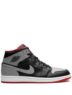 black/grey/red leather ankle-length signature Swoosh logo detail signature Air Jordan Wings logo signature Jumpman logo patch at the tongue front lace-up fastening perforated toebox round toe flat rubber sole Release Date: January 23, 2024 These styles are supplied by a premium and authenticated sneaker marketplace. Stocking only the most sought-after footwear, they source and curate some of the most hard to find sneakers from around the world. Black High-top Sneakers With Red Sole For Streetwear, Urban Leather Sneakers With Red Sole, Jordan Mid-top Shoes With Rubber Sole For Streetwear, Mid-top Jordan Shoes With Rubber Sole For Streetwear, Urban High-top Basketball Shoes With Red Sole, Black Mid-top Sneakers With Red Sole, Urban Style Mid-top Jordan Shoes With Branded Insole, Sporty Black High-top Sneakers With Red Sole, Streetwear High-top Sneakers With Red Sole