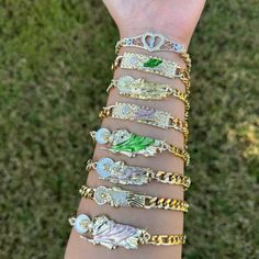 Saint Jude Thaddeus Gold Plated Bracelet Style A- Gold/ Green  Style B- Gold/Rose/Silver Saint Jude, St Jude, Bracelet Style, Green Style, Gold Plated Bracelets, Gold Dipped, Silver Roses, Green Fashion, Gold Rose