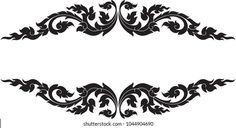 a set of black and white ornamental designs