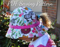 "Iris Garden Hat S112COMBO from Stitchwerx Designs is an Intermediate Level Digital PDF Sewing Pattern to make a Wide Brim Garden Hat or Beach Hat. The Iris Garden Hat is fully lined, has a draw string tie in the back with a ponytail opening, and is easily adjustable. 4 sizes are included and will fit head sizes 17\" up to 24.75\" (Babies to Adults). This hat is great for all sorts of outdoor activities including gardening, hanging out at the beach or to shade little ones at play. This is a DIGI Pattern Hat Sewing, Knitting Nancy, Girls Hat Pattern, Sun Hat Pattern, Baby Hat Pattern, Hat Sewing Pattern, Garden Hat, Summer Sewing Projects, Hat Sewing