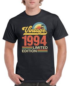 "🎁 Perfect gift for a 30th Birthday 🎂: Celebrate a major milestone with this unique Vintage Year 1994 Limited Edition T-shirt. ✔️ Quality Material 🧵: Made from soft cotton blend, designed for comfort, durability and breathability. 👕 Graphic T-Shirts : This Birthday T-shirt boasts a bold, high-quality print, professionally done with cutting-edge print technology. 👨 Great Fit for Men : Designed with an understanding of the male physique, ensuring a flattering and comfortable fit for men of all sizes. 🎈 30 is the new 18 : Ideal gift for the man who's celebrating his 30th birthday but maintains the spirit and energy of a 30 year old! 🔥 Unique Craftsmanship : Each t-shirt is individually crafted guaranteeing exceptional attention to detail. No two shirts are the same - just like those bo Old Funny, Classy Men, Fit For Men, Mens Cotton T Shirts, Funny Vintage, Birthday Gift For Him, Tee Shirt Homme, Male Physique, 30 Years Old