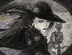 Yoshitaka Amano, Vampire Hunter D, Baba Yaga, Vampire Hunter, Art Manga, Gothic Art, Funky Art, Dark Fantasy Art