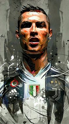 an artistic painting of a soccer player