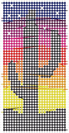 a cross stitch pattern with an image of a man's face in the center