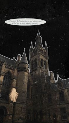 an image of a ghost in front of a castle