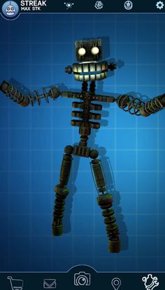 an animated robot with glowing eyes and arms