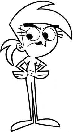 an image of a cartoon character with eyes and hair, in black and white ink