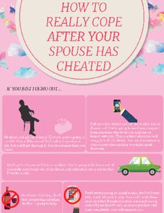 a pink poster with the words how to really cope after your spouse has created