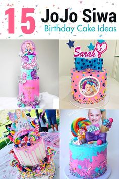 a collage of birthday cake images with the words jojo siwa on them