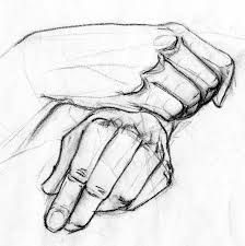 a drawing of two hands holding each other