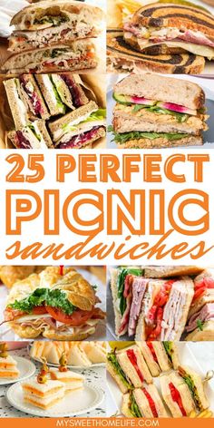 the 25 perfect picnic sandwiches with text overlay