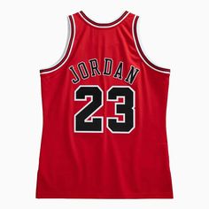 Mitchell & Ness Men's Chicago Bulls Michael Jordan NBA Authentic Jersey features twill Bulls 23 front/ Jordan 23 back, direct embroidered NBA logo, Hardwood Classic woven jock tag, & embroidered felt year/player ID patch. More Details Material: 100% polyester mesh bp body Color: Red Style: AJY4CP19016-CBUUNRD97MJO Jordan Year, Chicago Bulls Jersey, Jordan 1 Lows, Michael Jordan Jersey, Jordan Chicago, Michael Jordan Chicago Bulls, Jordan Jersey, Red Jersey, Embroidered Felt