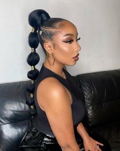 Long Ponytail Hairstyles, High Ponytail Hairstyles, Sleek Ponytail Hairstyles, Bubble Ponytail, Black Ponytail Hairstyles, Braided Ponytail Hairstyles, Hair Ponytail Styles, Sleek Ponytail, Ponytail Styles