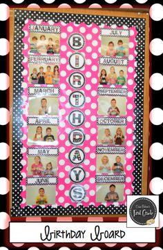 a pink and black birthday board with pictures on it