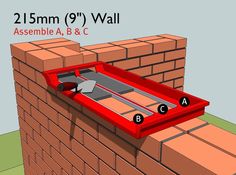 a brick wall is shown with the measurements