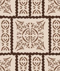 a brown and white pattern on fabric