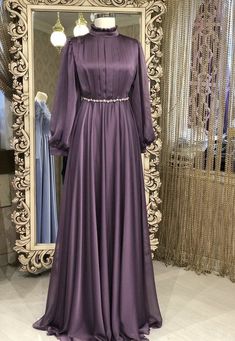 Modest Formal Dresses Long Sleeves Islamic Evening Gowns Muslim Evening Dresses, Prom Dresses 2020, Muslim Fashion Dress, Formal Party Dress, Dresses 2020, Dresses Elegant, Chiffon Long Sleeve, High Neck Long Sleeve, Niqab