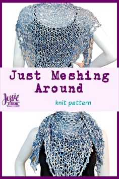 a knitted shawl with the words just meowing around it