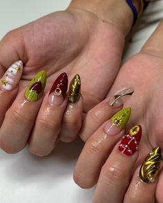 freestyle ⭐️ (gel-x 2.5 hours) • @functionofvex (code AMBZ) - black void - heavy metals chrome palette @apresnailofficial - medium natural almond @dndgel - 002 jukebox olive - 88 dirty dancer @gaoy_official_ - matte top coat - 1541 - 1149 @southtxnailsupply - gel glue • #gelx #gelxnails #gelxinspo #nailsnailsnails #phxnails #mesanas #aznails #fallnails #fallnailinspo #explore #explorepage Chrome Palette, Matte Top Coat, Gel Glue, Heavy Metals, 5 Hours, Top Coat, Nail Inspo, Heavy Metal, Acrylic Nails