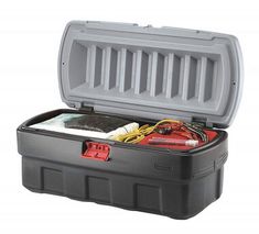 an open tool box with tools in it