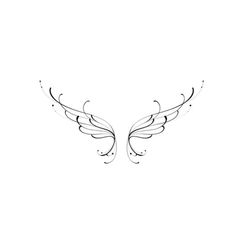 an angel wings tattoo design on a white background