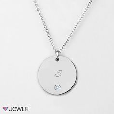 This beautiful pendant features space for 1 letter, maybe it is your name or last name or maybe your loved one's name or a special word to you. It is a simple, classic disc shape. Make it extra personal by choosing your font, your metal and an extra special accent stone. It is such a beautiful, personalized piece that looks beautiful with any outfit on any woman. If this is a gift, your daughter, wife, girlfriend, mother, sister or best friend is bound to love how personal and fashion forward it